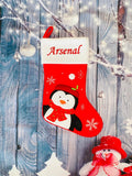 Luxury Red Stocking with White Cuff - Penguin SOLD OUT