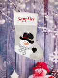 Luxury Grey Stocking with White Cuff - Snowman SOLD OUT