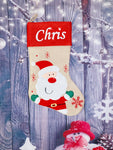 Deluxe Hessian Stocking with Red Cuff - Santa