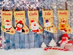 Deluxe Hessian Stocking - Snowman